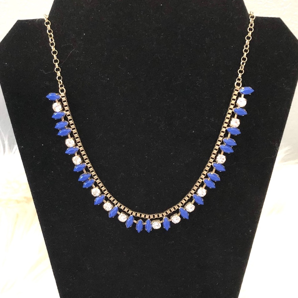 J. Crew Blue and White Beaded Necklace